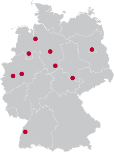 Standortpunkte anklicken, um nähere Informationen zu erhalten Karte der Mitglieder